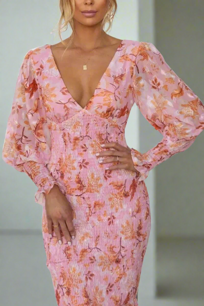 Livia | Abito midi con stampa a fiori