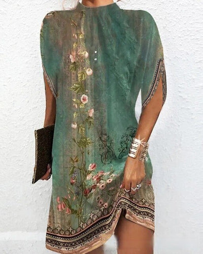 Miriam | Vestito corto a pressione botanica