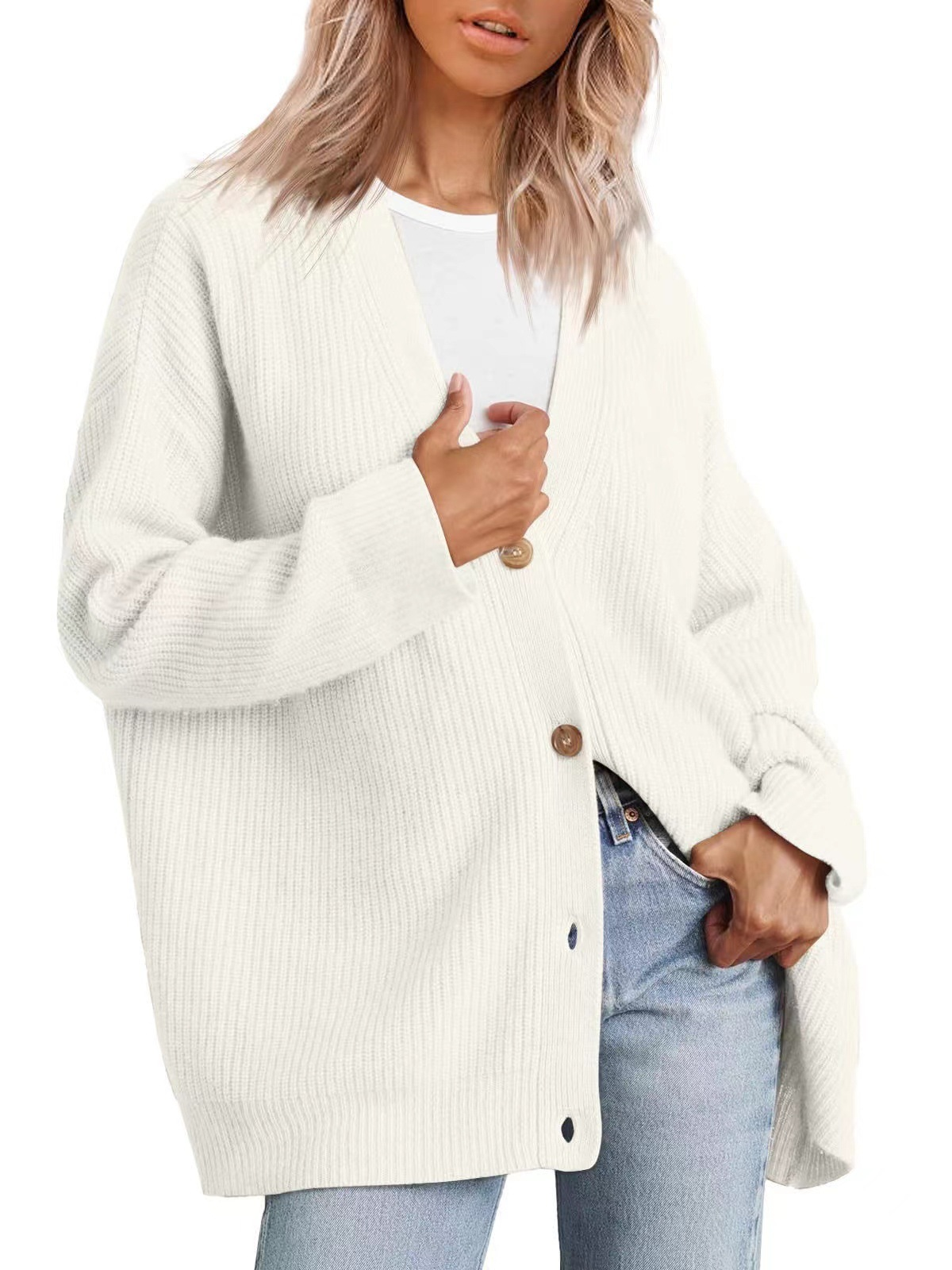 Manuela | Cardigan lungo casual con abbottonatura