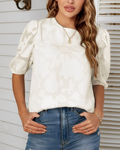 Manuela | Elegante Chiffonbluse mit Puffärmeln