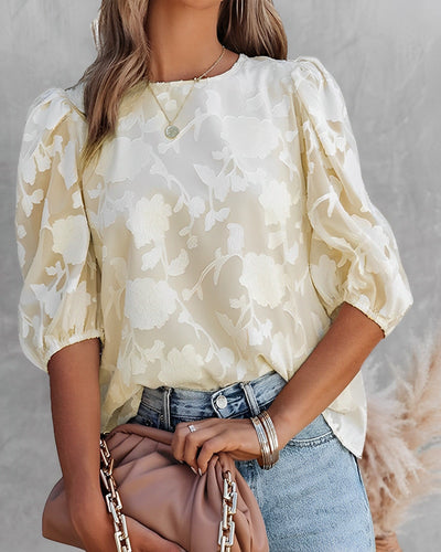 Manuela | Elegante Chiffonbluse mit Puffärmeln