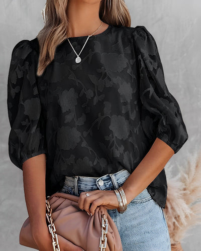 Manuela | Elegante Chiffonbluse mit Puffärmeln
