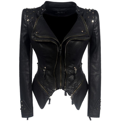 Manuela | Giacca biker slim in similpelle