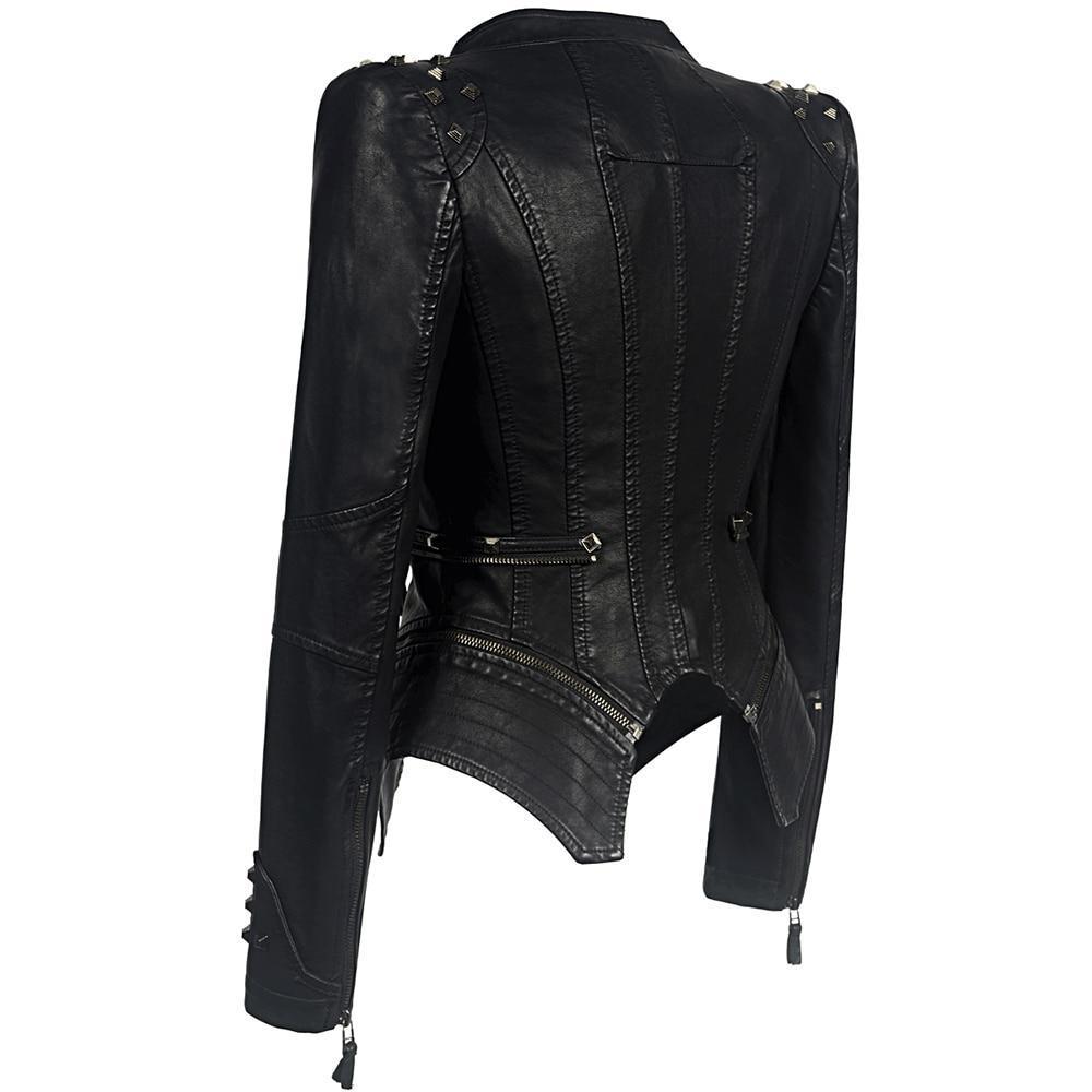 Manuela | Giacca biker slim in similpelle