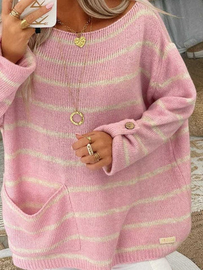 Maria | Maglione casual a righe in maglia grossa