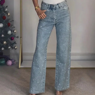 Maya | Jeans vita alta con brillantini
