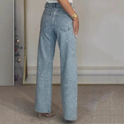 Maya | Jeans vita alta con brillantini