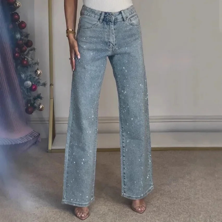 Maya | Jeans vita alta con brillantini