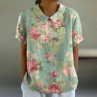 Melanie | Élégante blouse d'été en coton floral