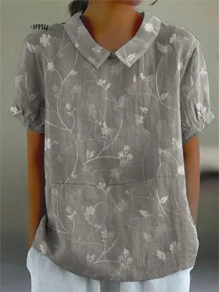 Melanie | Élégante blouse d'été en coton floral
