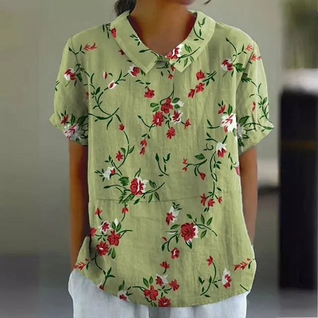 Melanie | Élégante blouse d'été en coton floral