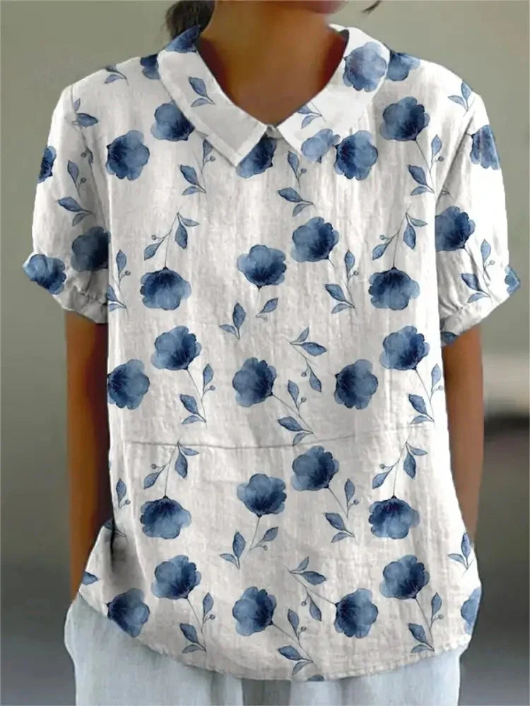 Melanie | Élégante blouse d'été en coton floral