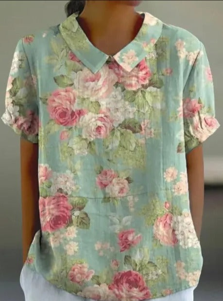 Melanie | Élégante blouse d'été en coton floral