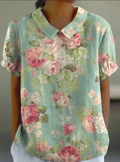 Melanie | Élégante blouse d'été en coton floral