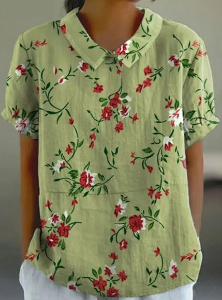 Melanie | Élégante blouse d'été en coton floral