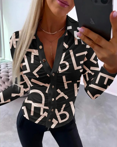 Michelle | Top lässig mit Vintage-Print und bequemer Passform