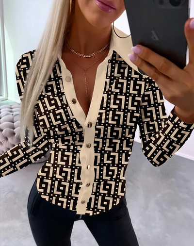 Michelle | Top lässig mit Vintage-Print und bequemer Passform