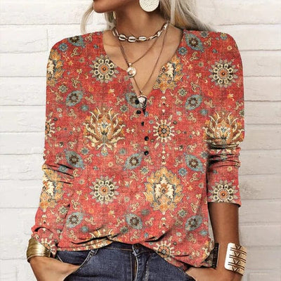Monika | Casual long-sleeve blouse with floral print