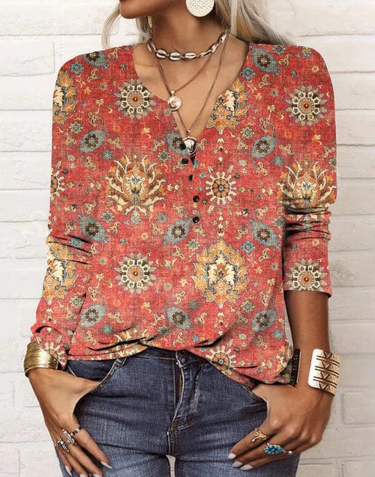 Monika | Casual long-sleeve blouse with floral print