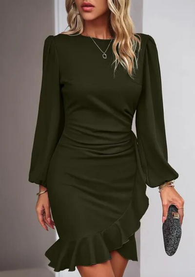Nadine | Eng anliegendes formelles Kleid mit Volants