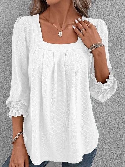 Nicole | Blouse décontractée en coton avec col en V