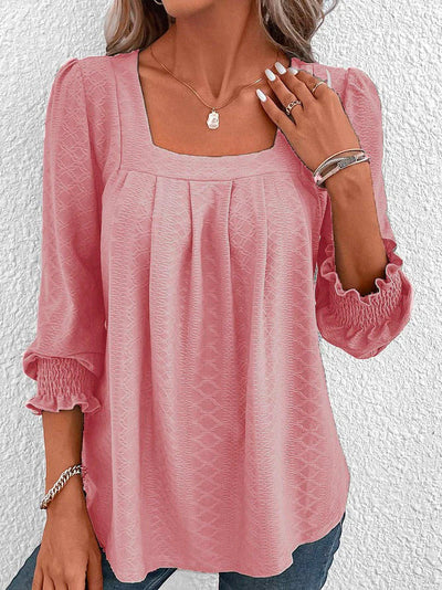 Nicole | Blouse décontractée en coton avec col en V