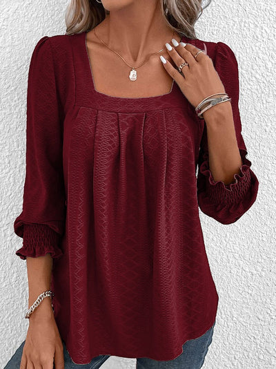 Nicole | Blouse décontractée en coton avec col en V