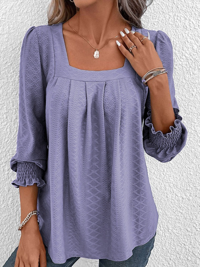 Nicole | Blouse décontractée en coton avec col en V