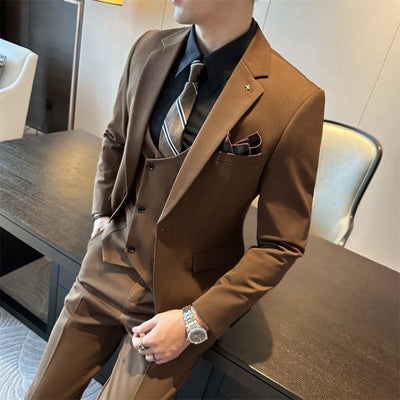 Elegante Set di Abiti da Matrimonio in 3 Parti | Abiti da Cerimonia Uomo 3