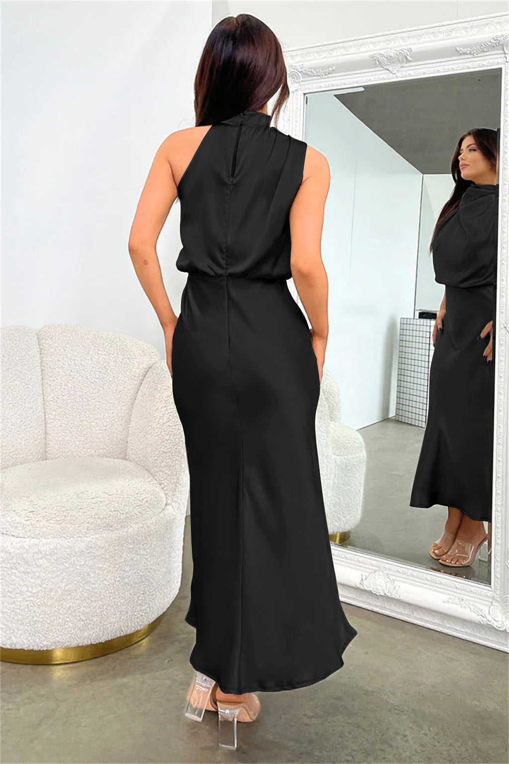 Aleina | Maxi abito con collo alto