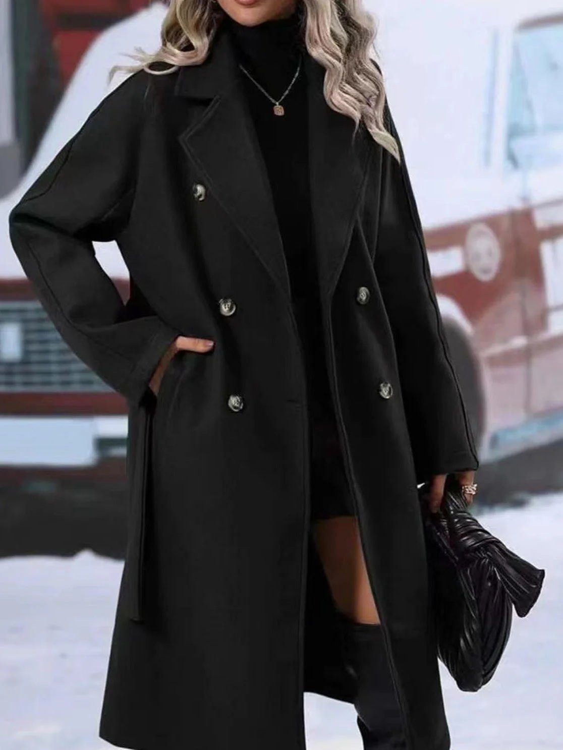 Ciandra | Cappotto doppiopetto in lana
