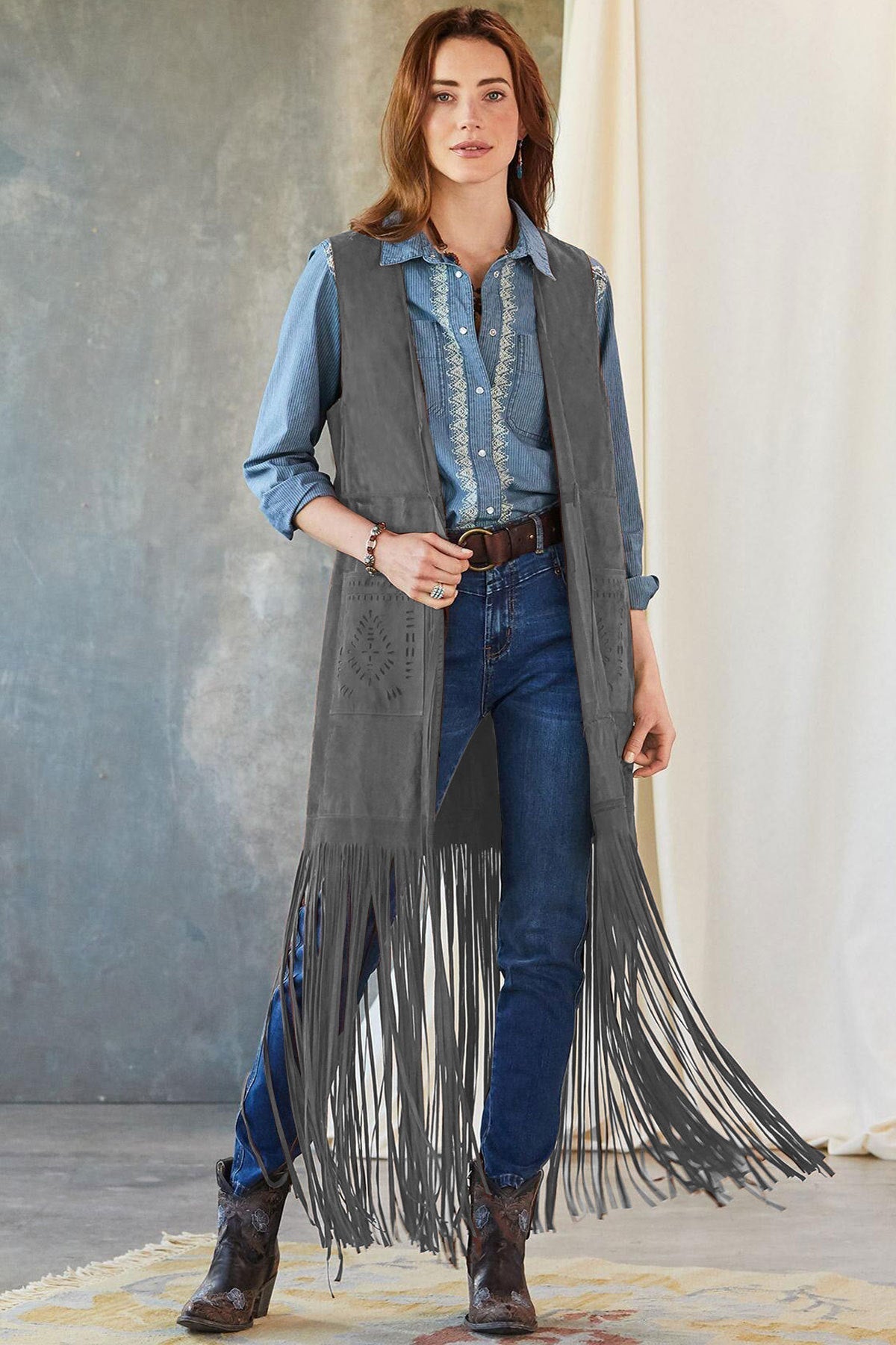 Variant image for Olivia | Gilet Lungo Donna-8