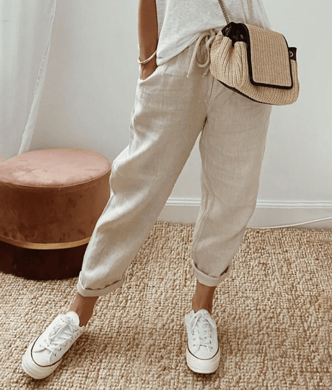 Noora | Pantaloni eleganti in misto cotone e lino