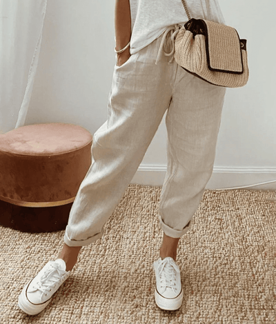 Noora | Pantaloni eleganti in misto cotone e lino