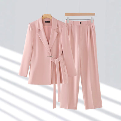 Orla | Pantaloni a gamba larga e set di blazer con cintura 0