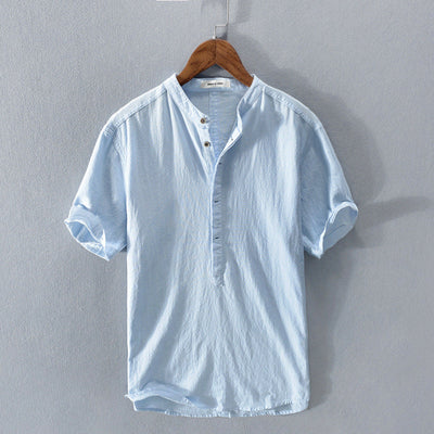 Variant image for Ethan Men's Linen Shirt - Lightweight Breathable, Short Sleeve-5