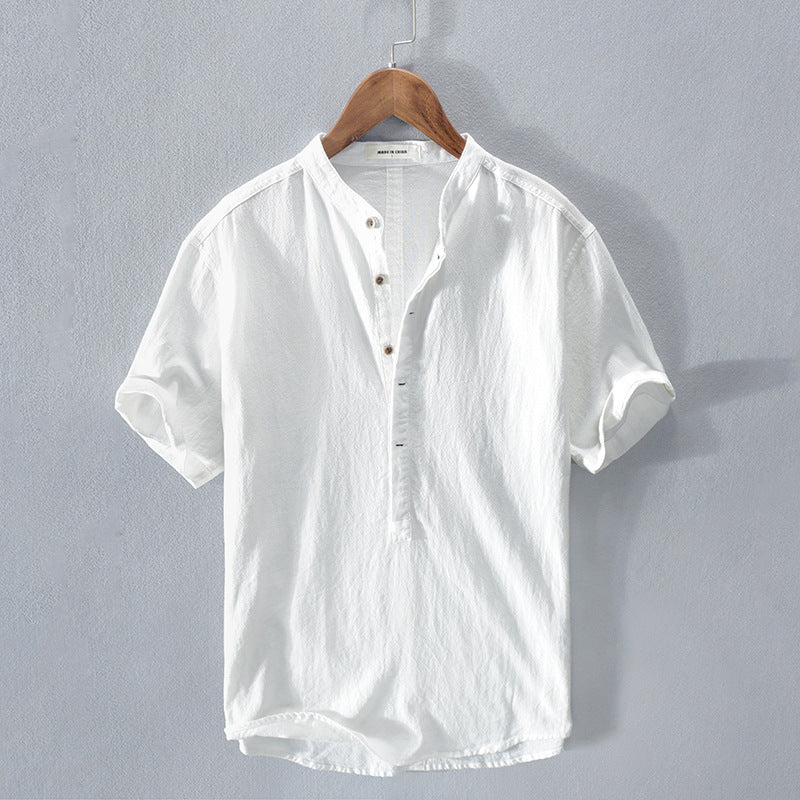 Variant image for Ethan Men's Linen Shirt - Lightweight Breathable, Short Sleeve-1