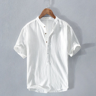 Variant image for Ethan Men's Linen Shirt - Lightweight Breathable, Short Sleeve-1