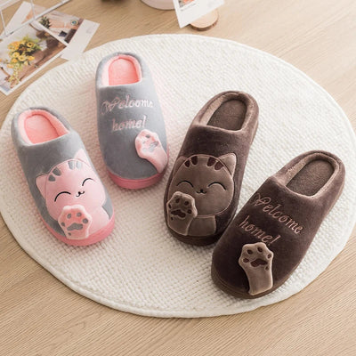 Giada | Pantofole Donna Invernali Morbide con Design di Gatto Antiscivolo