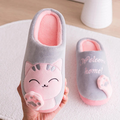 Giada | Pantofole Donna Invernali Morbide con Design di Gatto Antiscivolo