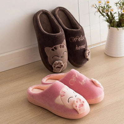 Giada | Pantofole Donna Invernali Morbide con Design di Gatto Antiscivolo