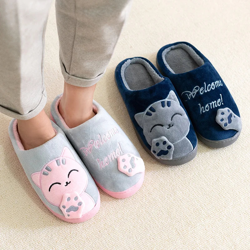 Giada | Pantofole Donna Invernali Morbide con Design di Gatto Antiscivolo