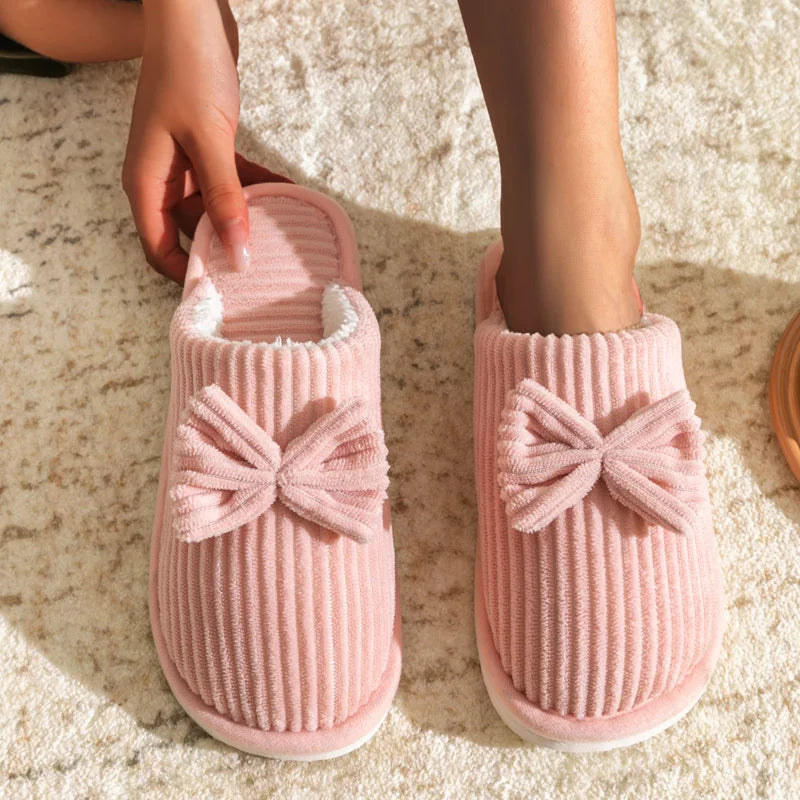 Susanna | Pantofole con elegante fiocco e suola antiscivolo