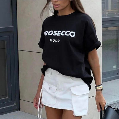 Papavero | Fashionable oversized T-shirt with Prosecco print