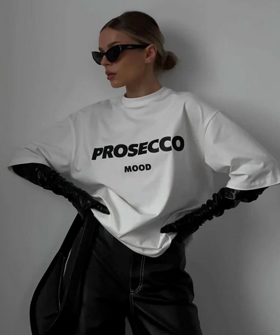 Papavero | Fashionable oversized T-shirt with Prosecco print