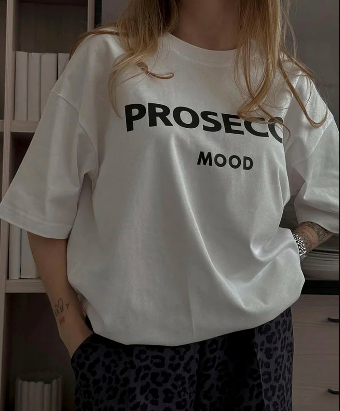 Papavero | Fashionable oversized T-shirt with Prosecco print