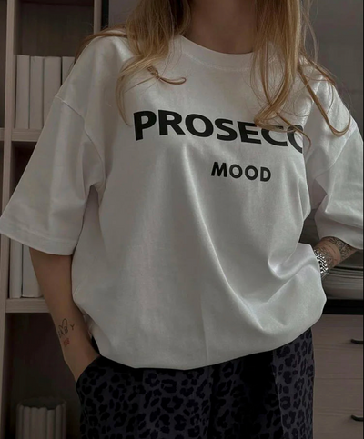 Papavero | Fashionable oversized T-shirt with Prosecco print