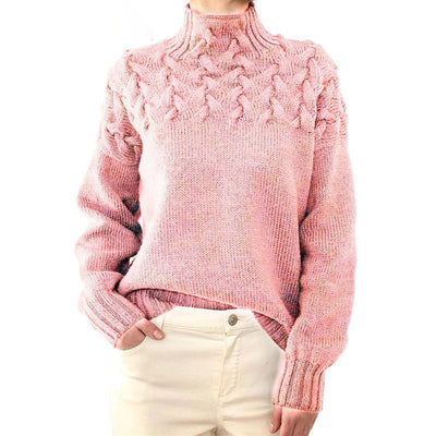 Elena | Maglione a collo alto lavorato a maglia