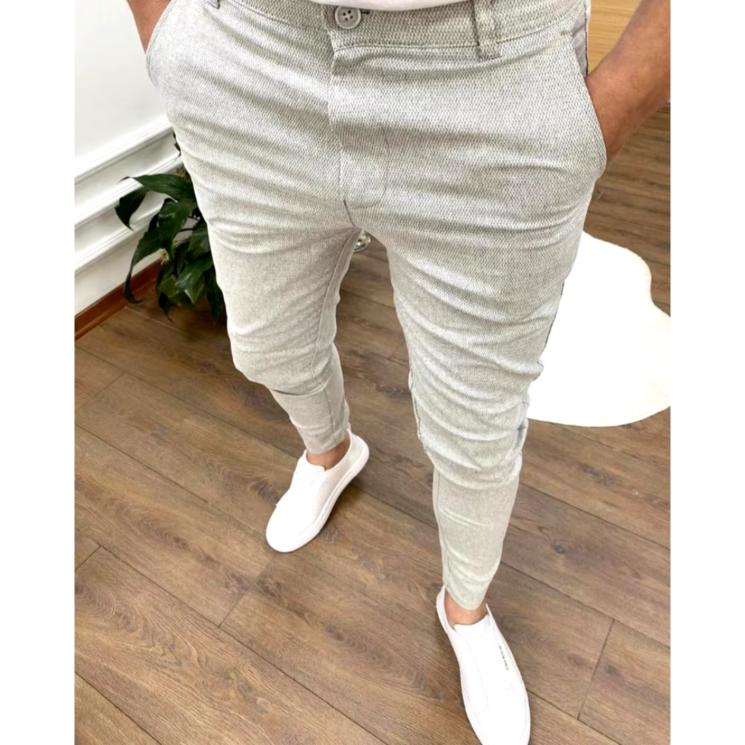 Elegante | Pantaloni da Business Uomo Classici in Tessuto Elastico-2
