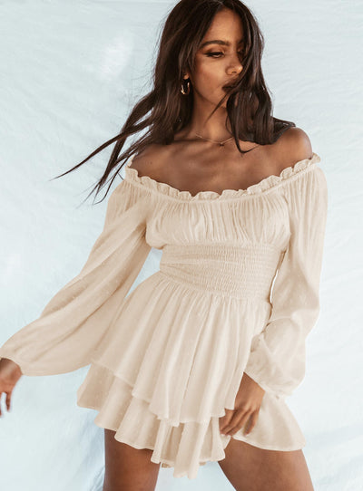 Ria | Elegant dress with bare shoulders and sleeves
